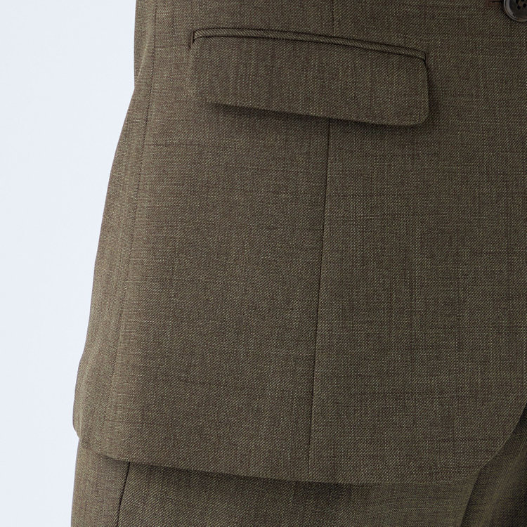 シルバーライン 【RELAX TAPERED_2】【秋冬】1釦シングルテーパードパンツスーツ/ブラウン/ウォッシャブル/4S SUSTAINABILITY&ECOLOGY FABRIC/※パンツ裾上げ済仕様 茶中間