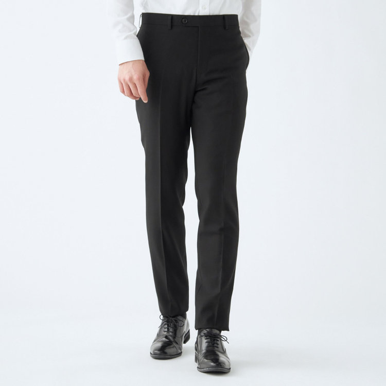 ブラックライン 【NEW-X】【年間】【フォーマル対応可】 2釦シングルスーツ 0タック/ブラック×ソリッド/LIMITED EDITION/Premium Black/※裾上げ必要 黒