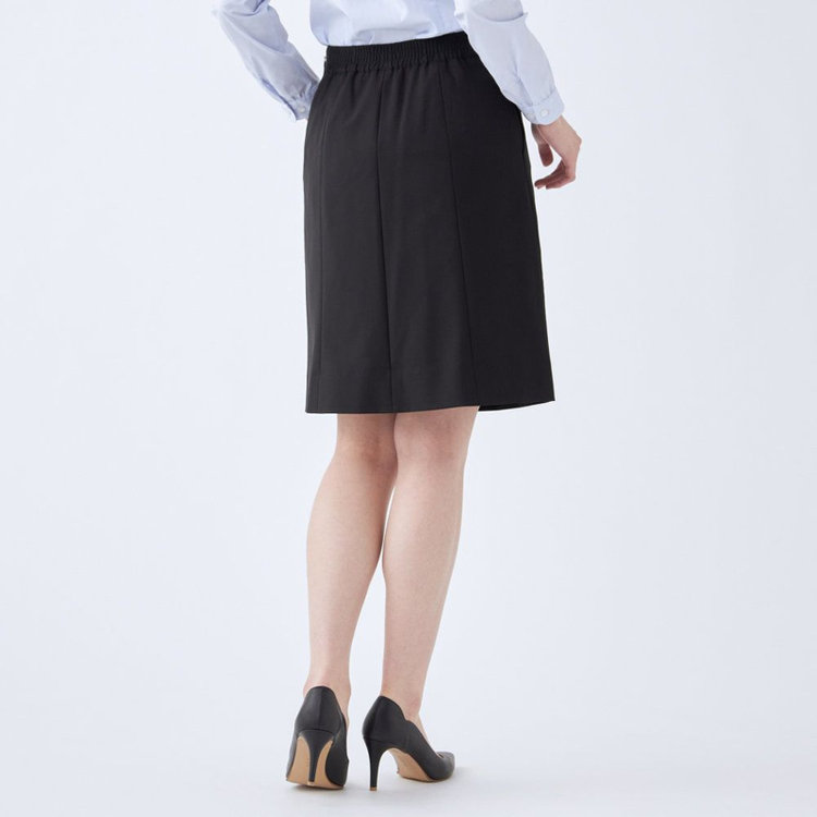 スーツセレクト 【SUIT SELECT×Samantha Thavasa】【年間】バックフレアセミタイトスカート/究極のブラック/4S/マシンウォシャブル ブラック系(黒)