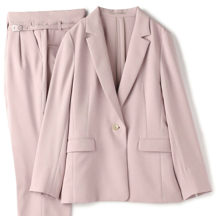 シルバーライン 【SILVER LINE】【年間】1釦シングルパンツスーツ/ピンク/ウォッシャブル/Naturemier/4S SUSTAINABILITY&ECOLOGY FABRIC/※パンツ裾上げ済仕様 赤淡色