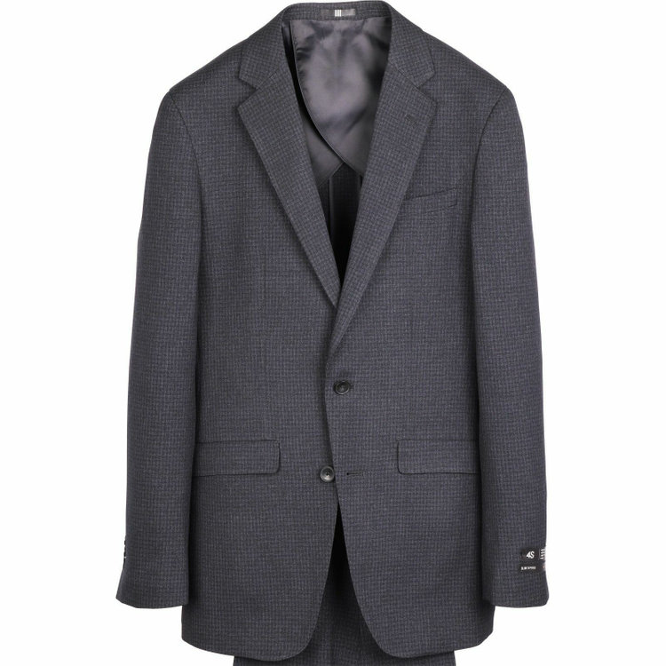 スーツセレクト 【WEB限定/OUTLET】【SLIM TAPERED_2】【秋冬】コーディネートパンツ付き/2釦シングルスーツ 0タック/ネイビー×チェック+ブラウンソリッドパンツ/4S ネイビー系(紺)