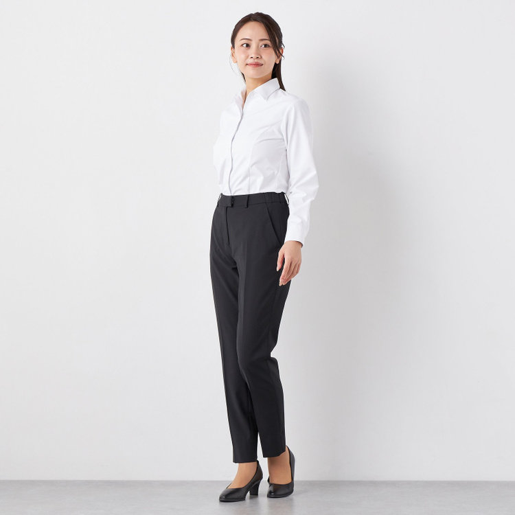 ソノタ 【SUIT SELECT×Samantha Thavasa】【長袖】ワイシャツ レギュラーカラー / ホワイト×ソリッド / 就活 / 透け防止 / 形態安定 白