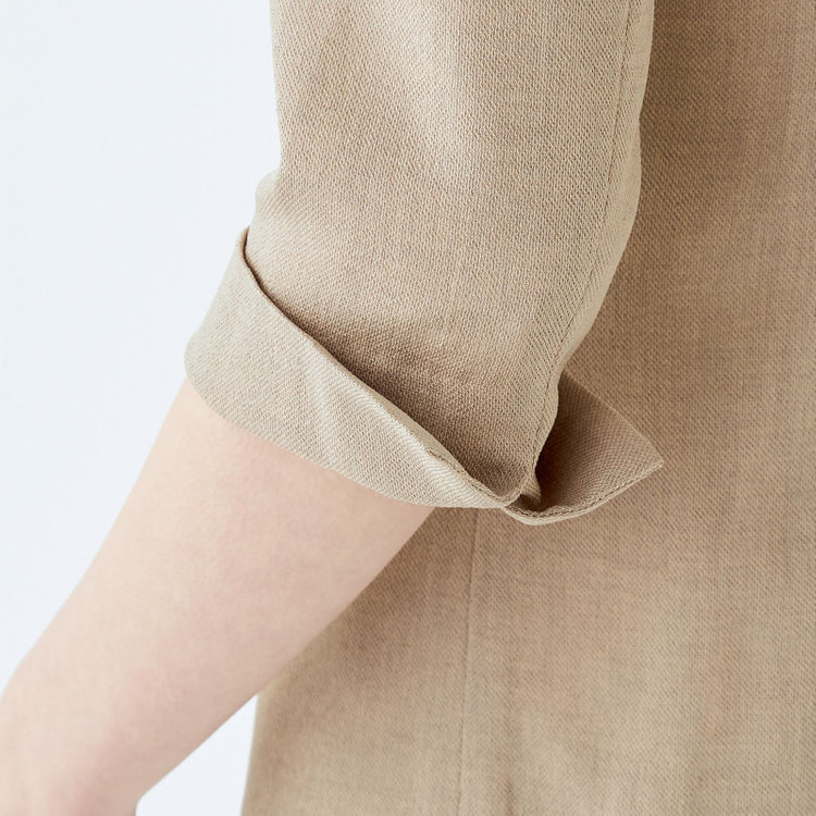 ブラックライン 【WEB限定/OUTLET】【SL】【春夏】ノーカラー七分袖ジャケット/ベージュ/ウォッシャブル ベージュ系(薄茶)