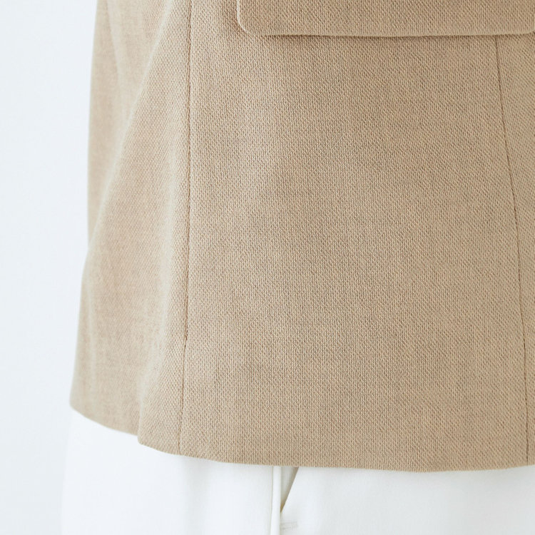 ブラックライン 【WEB限定/OUTLET】【SL】【春夏】ノーカラー七分袖ジャケット/ベージュ/ウォッシャブル ベージュ系(薄茶)