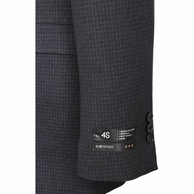 スーツセレクト 【WEB限定/OUTLET】【SLIM TAPERED_2】【秋冬】コーディネートパンツ付き/2釦シングルスーツ 0タック/ネイビー×チェック+ブラウンソリッドパンツ/4S ネイビー系(紺)