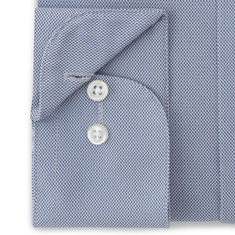 ブラックライン 【発送在庫あり】【BLACK LINE】ホリゾンタルワイドカラーワイシャツ/ブルー/「4S」スーパーノンアイロン・ストレッチ 青濃色