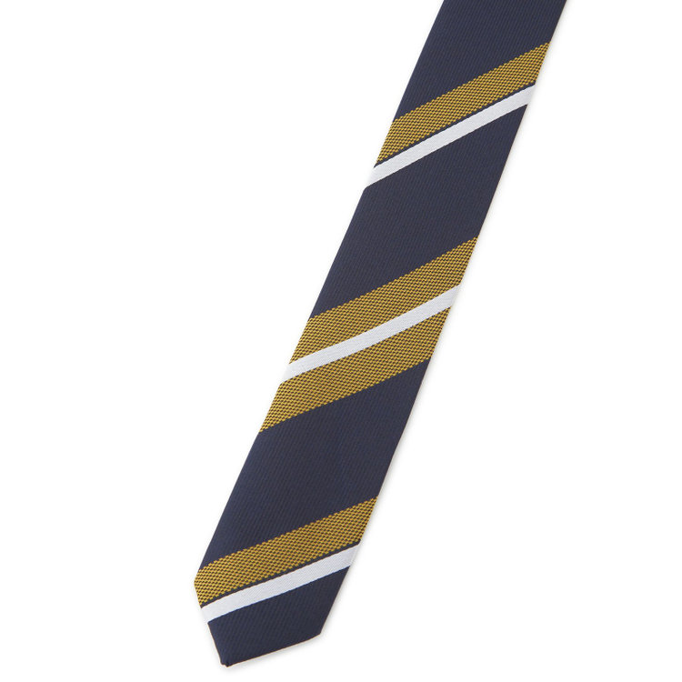 シルバーライン 【SILVER LINE】シルクブレンドストライプネクタイ 8.0cm幅/ゴールド×ネイビー その他