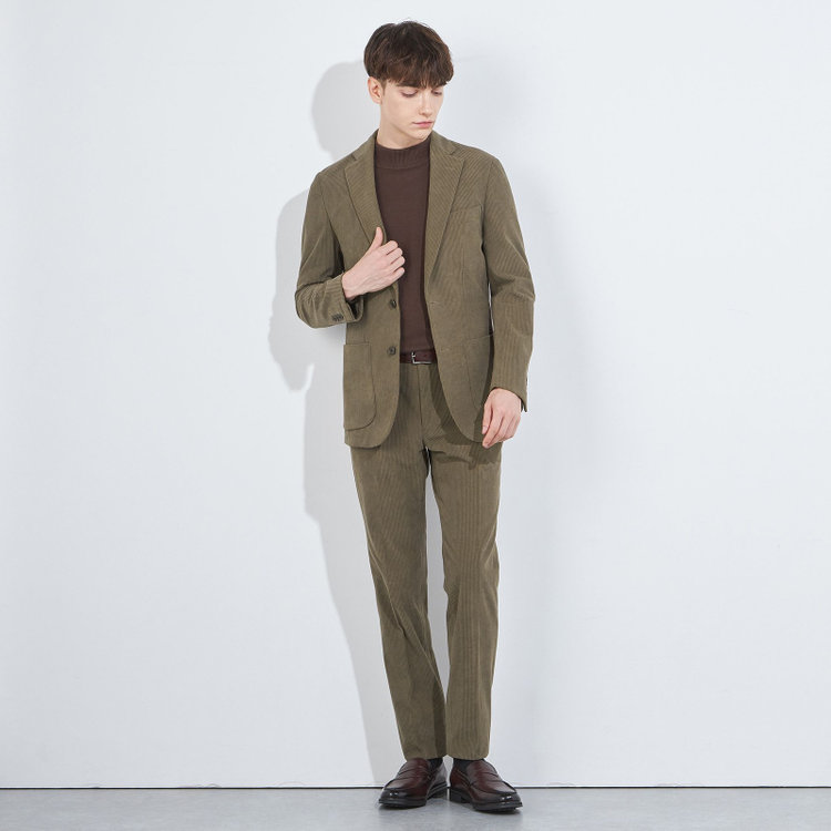 シルバーライン 【5DAYS CLOSET】【RBC】【秋冬】2釦ジャケット/ブラウン×コーデュロイ/パッチポケット/4S SUSTAINABILITY&ECOLOGY FABRIC 茶中間