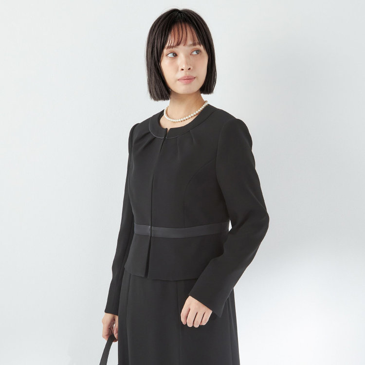 ソノタ 【SL】【年間】ノーカラー前開きアンサンブルレディースフォーマル 黒