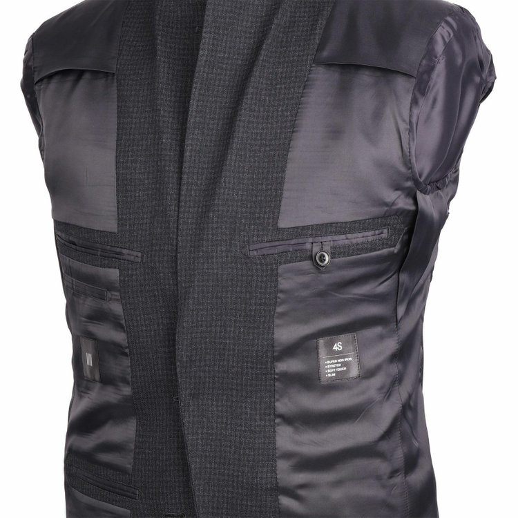 スーツセレクト 【WEB限定/OUTLET】【SLIM TAPERED_2】【秋冬】コーディネートパンツ付き/2釦シングルスーツ 0タック/ネイビー×チェック+ブラウンソリッドパンツ/4S ネイビー系(紺)