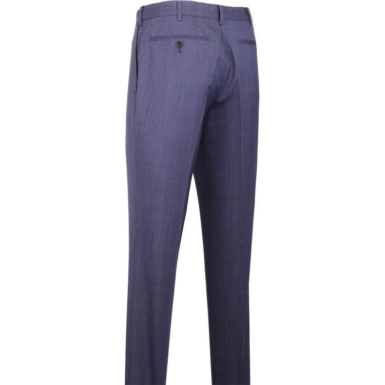 SUIT SELECT　アウトレット 【WEB限定/OUTLET/汚れ・キズ等有】【CLASSICO TAPERED】【春夏】ウール 1タックテーパードパンツ/ネイビー×ソリッド/ウエストムーブ/ウォッシャブル/※裾上げ必要 紺中間
