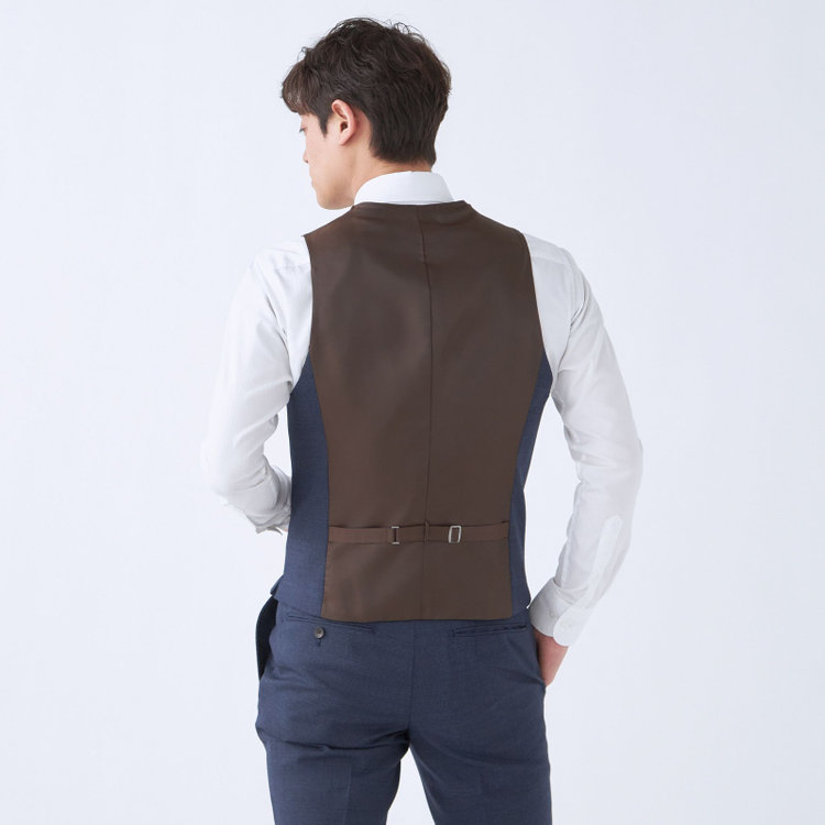 シルバーライン 【発送在庫あり】【CLASSICO TAPERED】【年間】2釦シングルスリーピーススーツ 1タック/ネイビー/※裾上げ必要 青中間