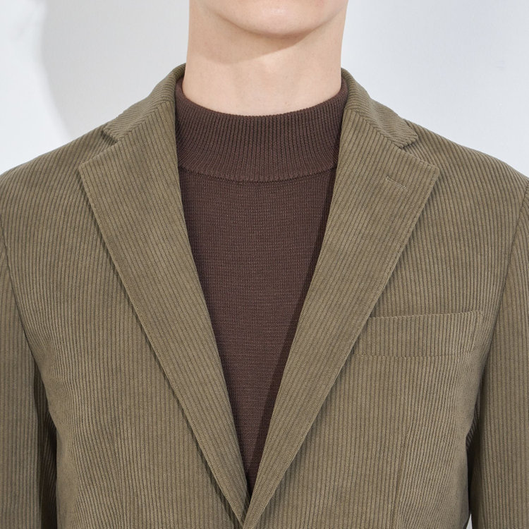 シルバーライン 【5DAYS CLOSET】【RBC】【秋冬】2釦ジャケット/ブラウン×コーデュロイ/パッチポケット/4S SUSTAINABILITY&ECOLOGY FABRIC 茶中間