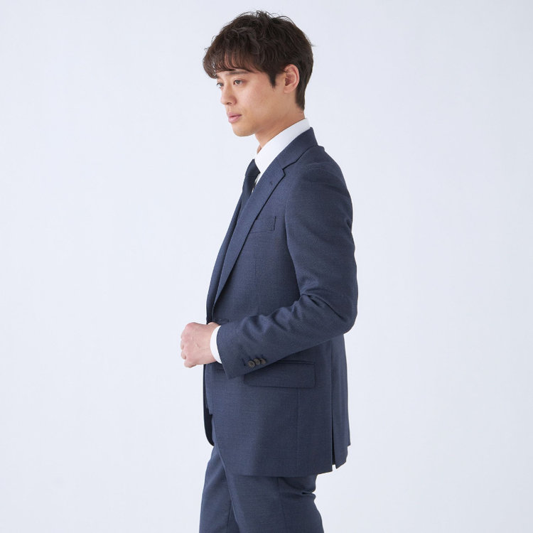 シルバーライン 【発送在庫あり】【CLASSICO TAPERED】【年間】2釦シングルスリーピーススーツ 1タック/ネイビー/※裾上げ必要 青中間