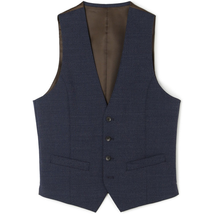 シルバーライン 【発送在庫あり】【CLASSICO TAPERED】【年間】2釦シングルスリーピーススーツ 1タック/ネイビー/※裾上げ必要 青中間