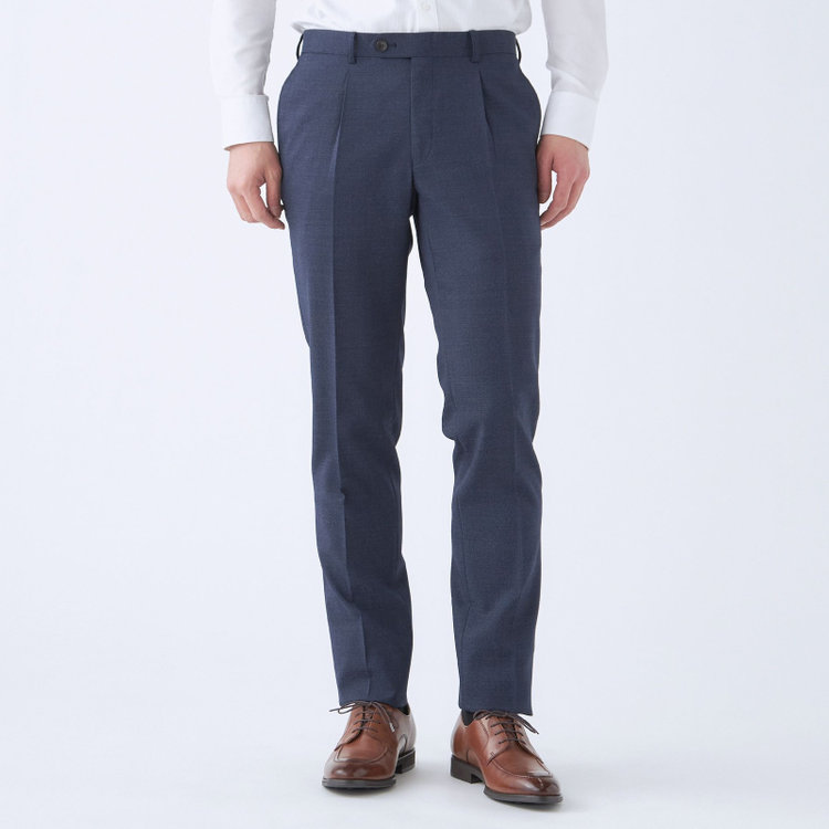 シルバーライン 【発送在庫あり】【CLASSICO TAPERED】【年間】2釦シングルスリーピーススーツ 1タック/ネイビー/※裾上げ必要 青中間