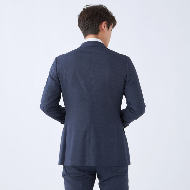 シルバーライン 【発送在庫あり】【CLASSICO TAPERED】【年間】2釦シングルスリーピーススーツ 1タック/ネイビー/※裾上げ必要 青中間