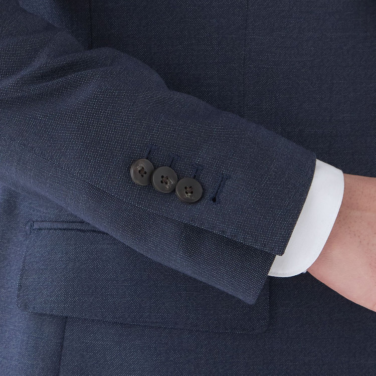 シルバーライン 【発送在庫あり】【CLASSICO TAPERED】【年間】2釦シングルスリーピーススーツ 1タック/ネイビー/※裾上げ必要 青中間