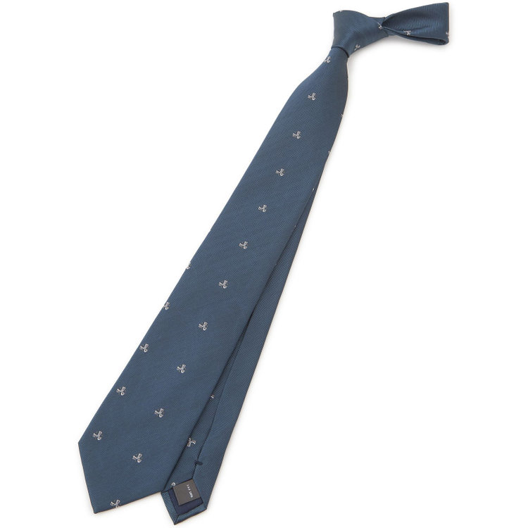 シルバーライン 【SILVER LINE】シルク小紋ネクタイ 8.0cm幅/ネイビー その他