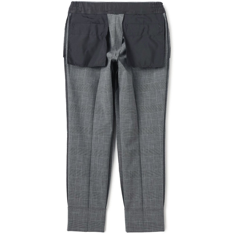 ブラックライン 【SLIM TAPERED_2】【春夏】2釦シングルスリーピーススーツ 0タック/グレー×グレンチェック/ウエストシャーリング/4S SUSTAINABILITY&ECOLOGY FABRIC/※パンツ裾上げ済仕様 グレー中間