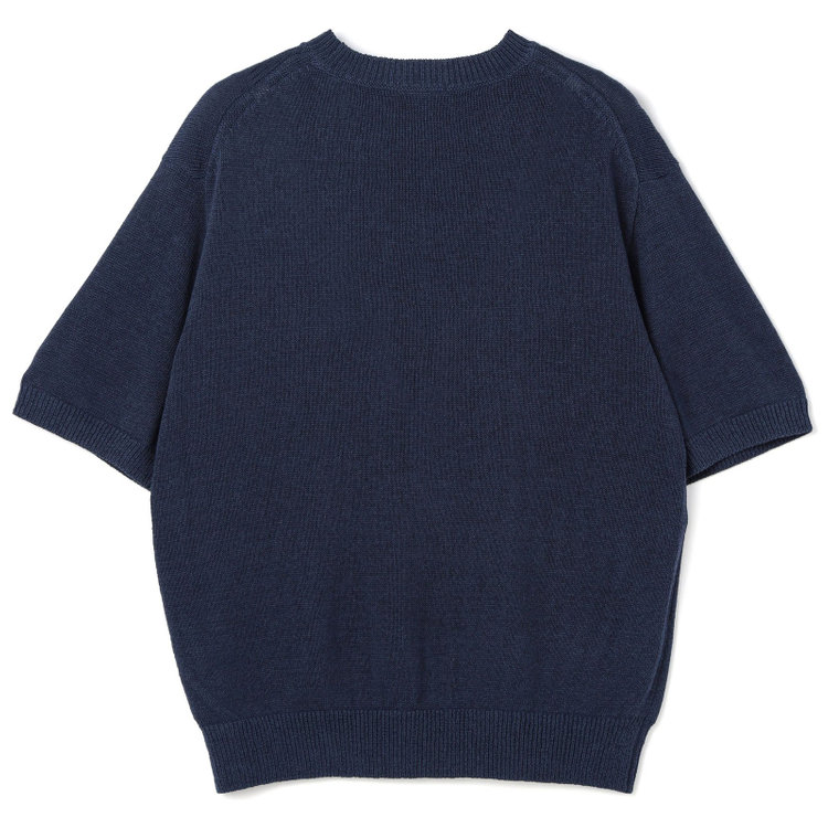 スーツセレクト 【RBC】【半袖】リネンコットンブレンドクルーネックニット/ネイビー 紺中間