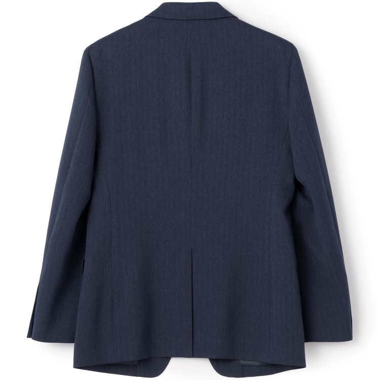 ブラックライン 【SLIM TAPERED_2】【秋冬】2釦シングルスリーピーススーツ 0タック/ネイビー×シャドーストライプ/ウエストシャーリング/4S SUSTAINABILITY&ECOLOGY FABRIC/※パンツ裾上げ済仕様 紺濃色