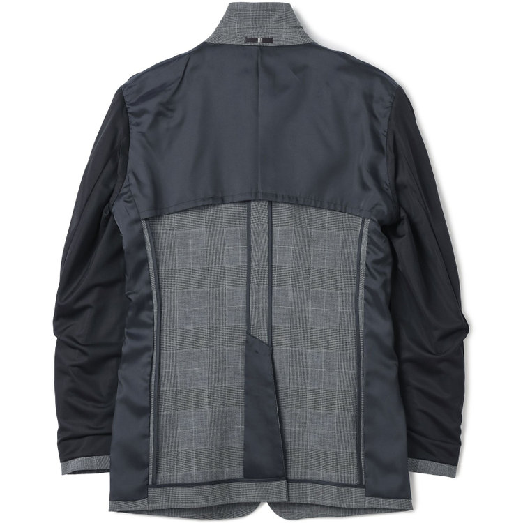 ブラックライン 【SLIM TAPERED_2】【春夏】2釦シングルスリーピーススーツ 0タック/グレー×グレンチェック/ウエストシャーリング/4S SUSTAINABILITY&ECOLOGY FABRIC/※パンツ裾上げ済仕様 グレー中間