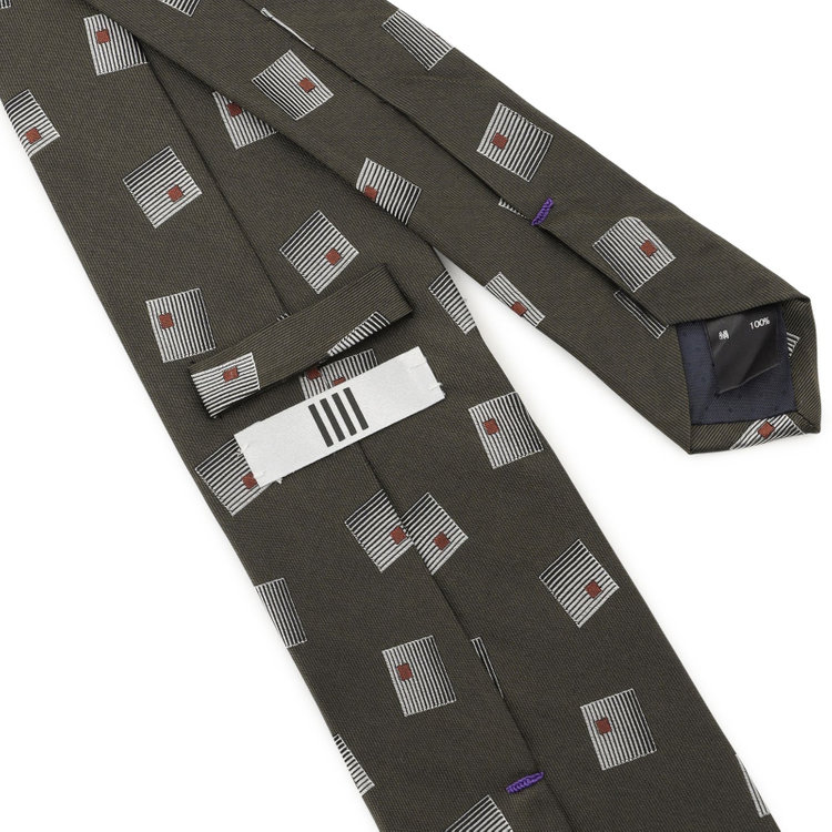 シルバーライン 【SILVER LINE】シルク小紋ネクタイ 8.0cm幅/グリーン×シルバー その他