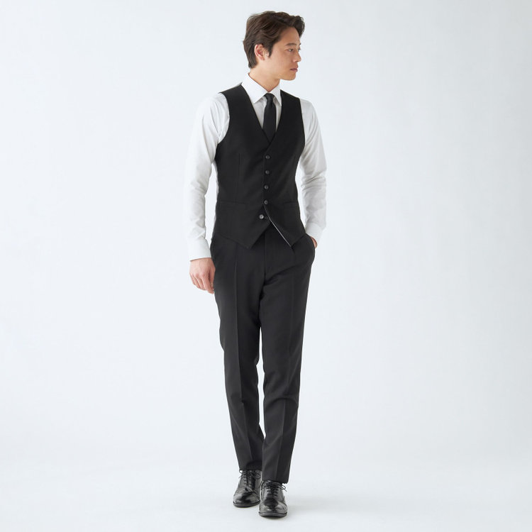 ブラックライン 【BL】【年間】リバーシブルジレ(ベスト)/ブラック×ソリッド＆グレー×ソリッド 黒