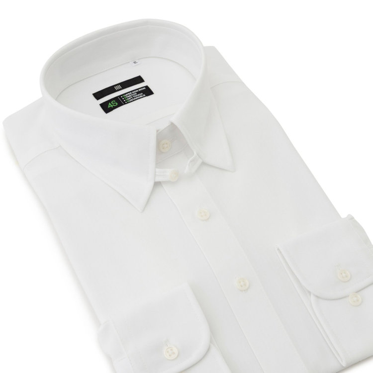 ブラックライン 【発送在庫あり】【BLACK LINE】タブカラーワイシャツ/ホワイト×ドビーストライプ/「4S」スーパーノンアイロン・ストレッチ/Oil guard 白