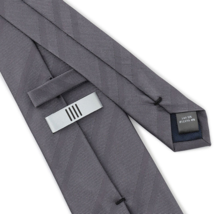 シルバーライン 【SILVER LINE】シルクブレンドシャドーストライプネクタイ 8.0cm幅/グレー その他