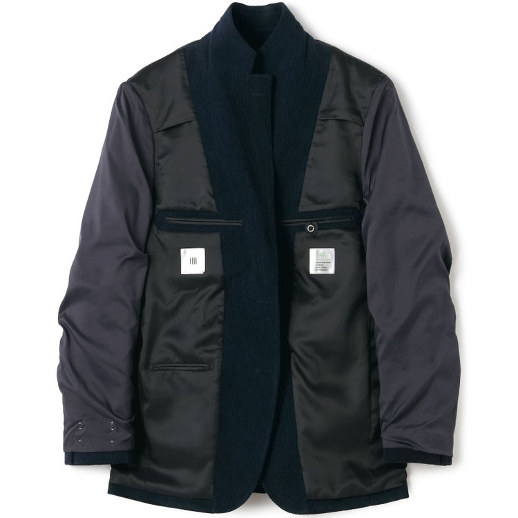 シルバーライン 【CLASSICO TAPERED】【秋冬】2釦ジャケット/ネイビー×コーデュロイ/パッチポケット/4S SUSTAINABILITY&ECOLOGY FABRIC 紺濃色