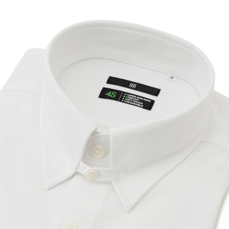 ブラックライン 【発送在庫あり】【BLACK LINE】タブカラーワイシャツ/ホワイト×ドビーストライプ/「4S」スーパーノンアイロン・ストレッチ/Oil guard 白