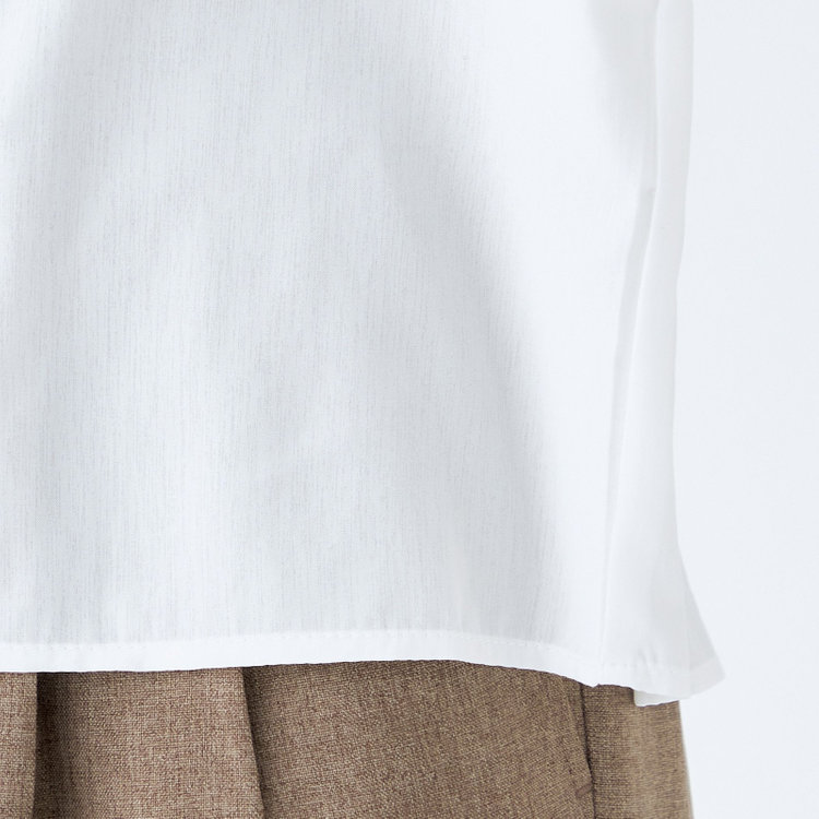 シルバーライン 【SL/半袖】バンドカラーブラウス/ホワイト/ストレッチ/通気性/吸水・速乾 白