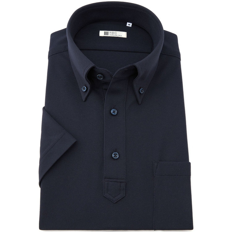シルバーライン 【発送在庫あり】【WEB限定】【RBC/半袖】ボタンダウンビズポロシャツ プルオーバータイプ/ネイビー/4S 青濃色