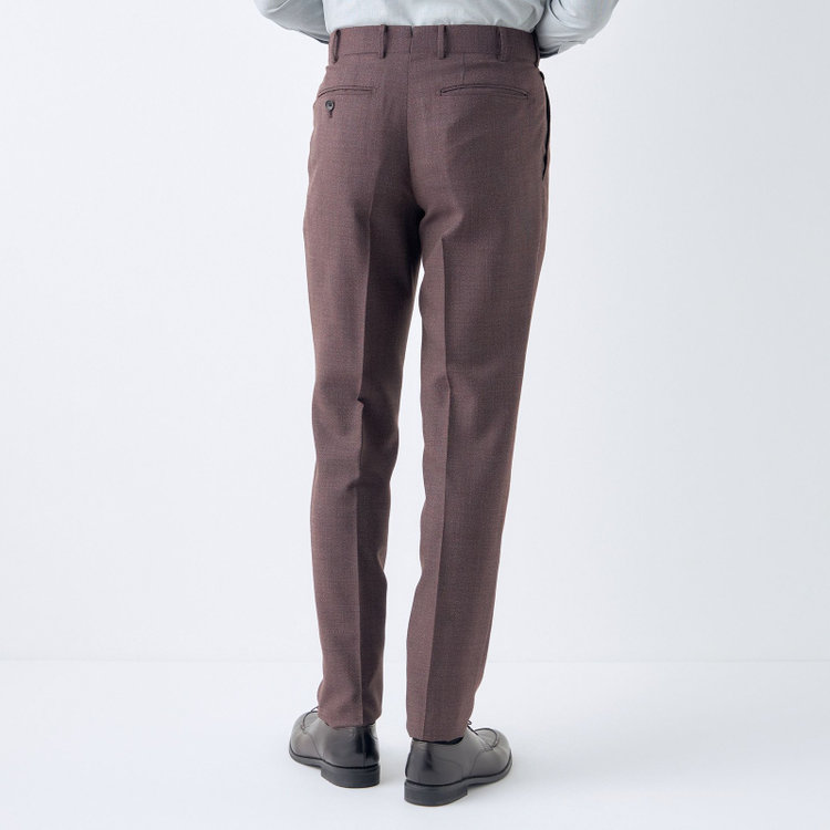 シルバーライン 【CLASSICO TAPERED】【春夏】3釦段返りシングルスーツ 2タック/ダークブラウン/パッチポケット/ウエストムーブ仕様/MARZOTTO/※パンツ裾直し必要 茶中間