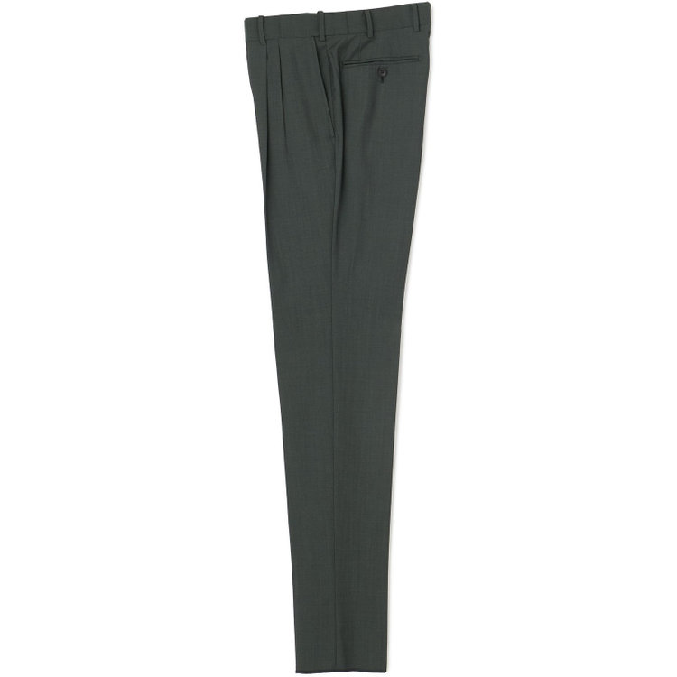 シルバーライン 【CLASSICO TAPERED】【春夏】3釦段返りシングルスーツ 2タック/カーキ/パッチポケット/ウエストムーブ/MARZOTTO/※パンツ裾直し必要 茶中間