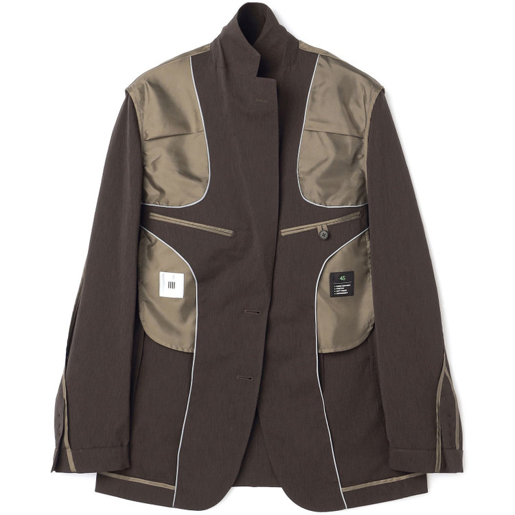 シルバーライン 【5DAYS CLOSET】【RBC】【春夏】2釦シングルジャケット/ブラウン×楊柳/パッチポケット/4S SUSTAINABILITY&ECOLOGY FABRIC 茶中間