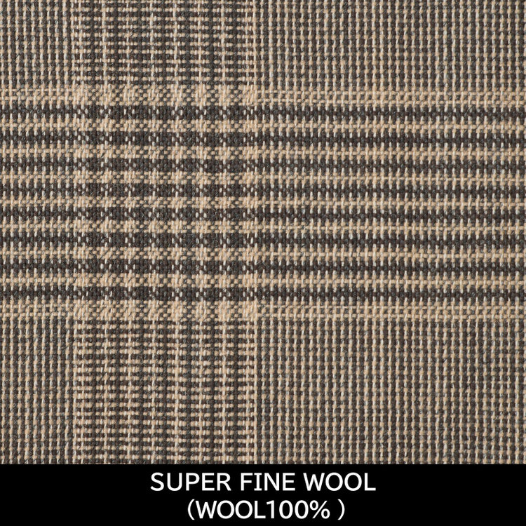スーツセレクト 【国内縫製】【MEN'S】【パターンオーダー】【CLASSICO TAPERED S】【春夏】スーツ/ベージュ×チェック/SUPER FINE WOOL (WOOL100%) 茶淡色