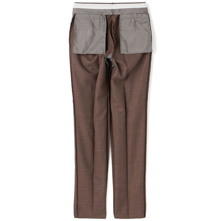 シルバーライン 【CLASSICO TAPERED】【春夏】3釦段返りシングルスーツ 2タック/ブラウン/NEW ZEALAND WOOL MIX/裾直し必要 赤濃色