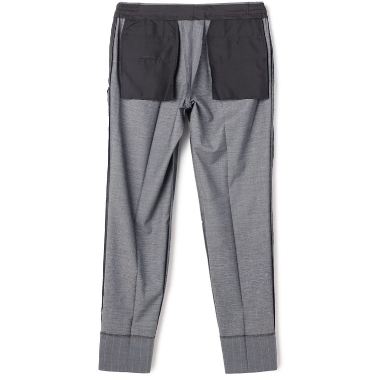 ブラックライン 【SLIM TAPERED_2】【春夏】2釦シングルスーツ 0タック/グレー×ストライプ/ウエストシャーリング/4S SUSTAINABILITY&ECOLOGY FABRIC/ウォッシャブル/※パンツ裾上げ済仕様 グレー中間