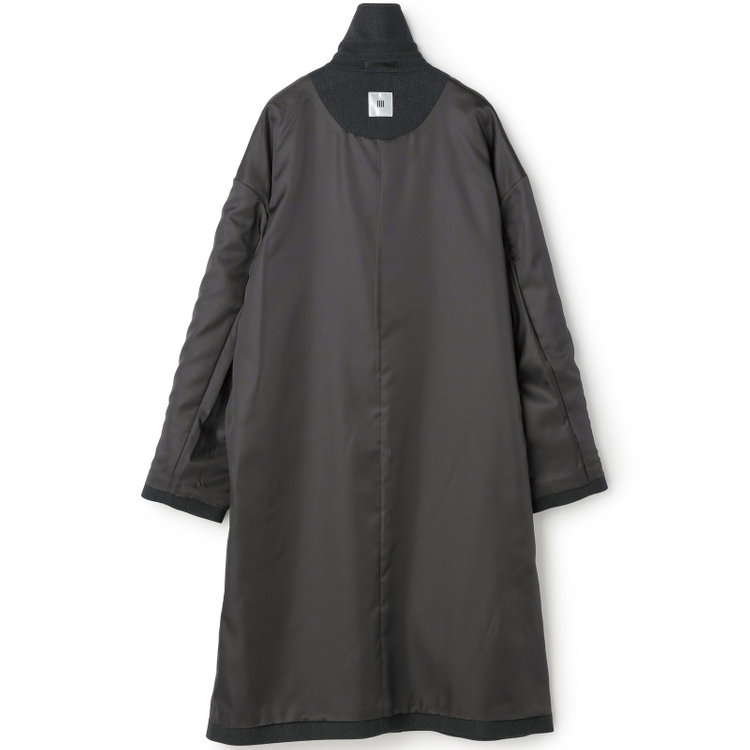 シルバーライン 【SL】ウールブレンドステンカラードロップショルダーデュアリティサイドスリットコート/ダークグレー/140S BLENDED EXTRA FINE MERINO WOOL グレー濃色