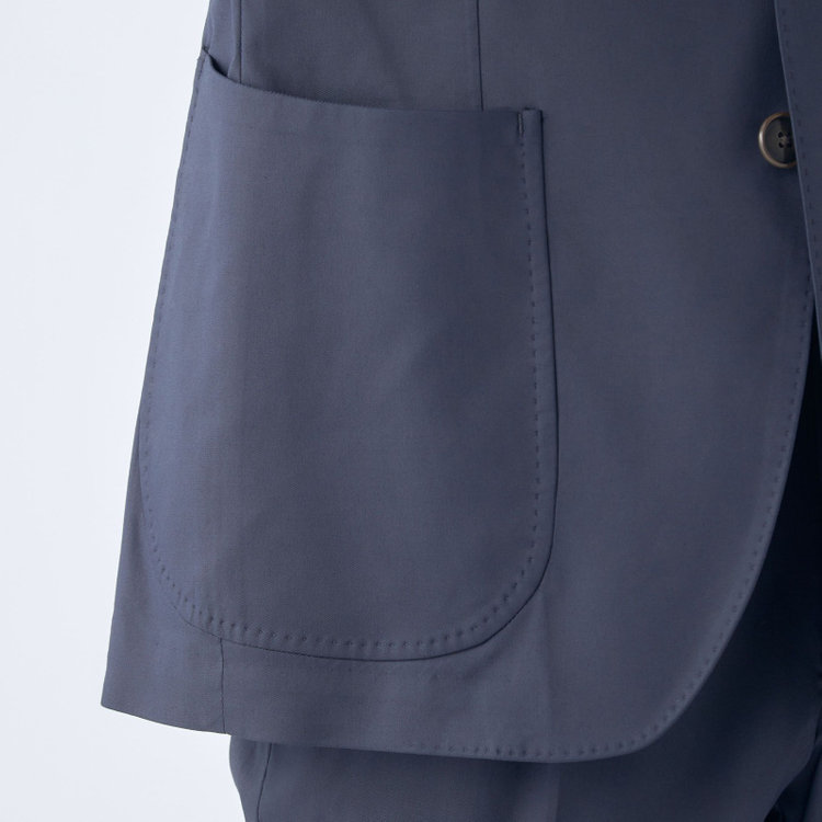 シルバーライン 【CLASSICO TAPERED】【春夏】テンセルブレンド2釦シングルジャケット/ネイビー/パッチポケット/ICE EFFECT 紺濃色