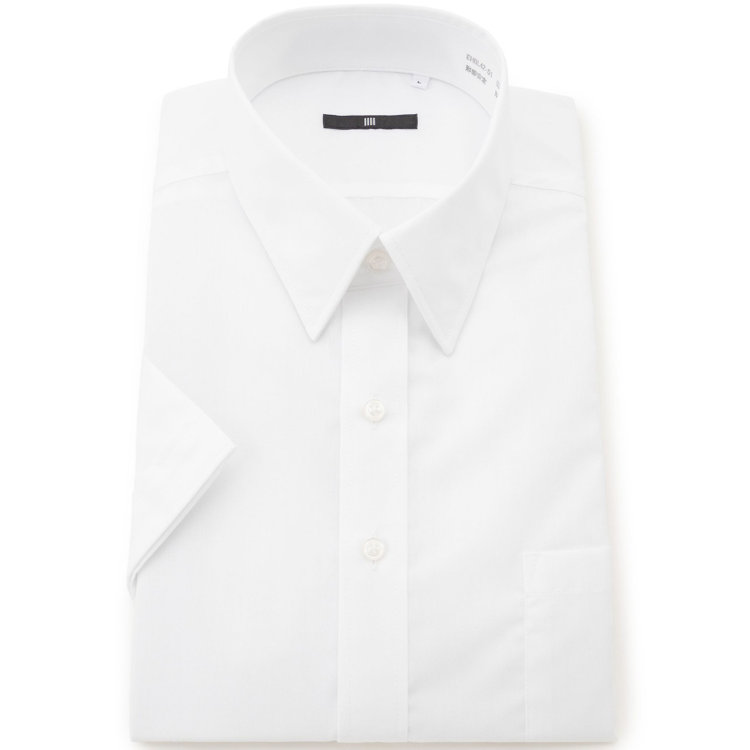 SUIT SELECT　アウトレット 【WEB限定/OUTLET/汚れ・キズ等有】【BL-3/半袖】【形態安定】レギュラーカラードレスワイシャツ/ホワイト×ソリッド 白