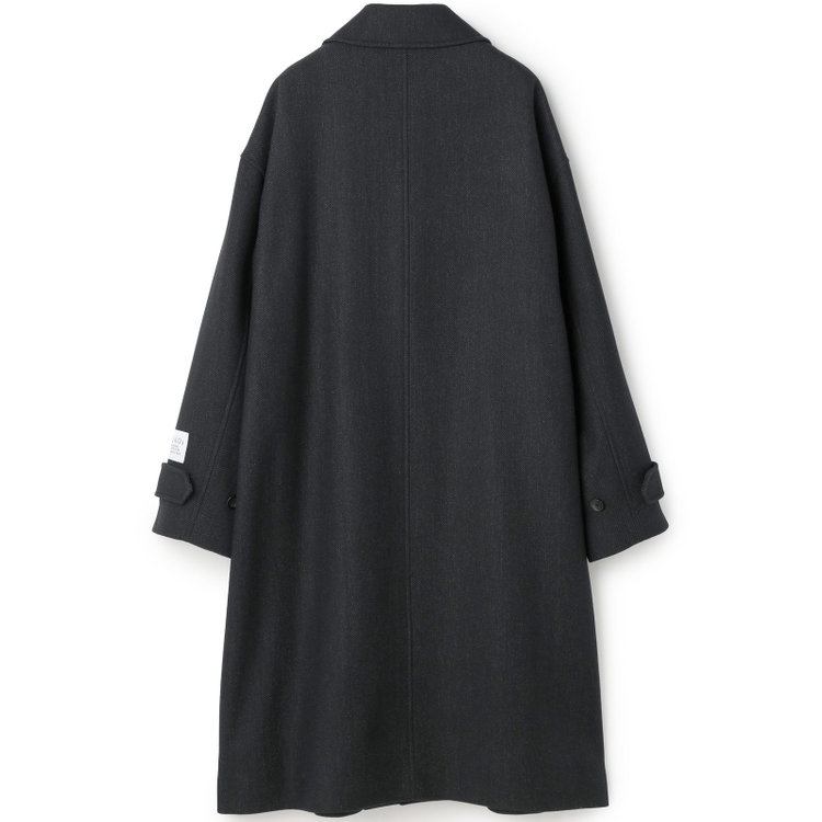 シルバーライン 【SL】ウールブレンドステンカラードロップショルダーデュアリティサイドスリットコート/ダークグレー/140S BLENDED EXTRA FINE MERINO WOOL グレー濃色