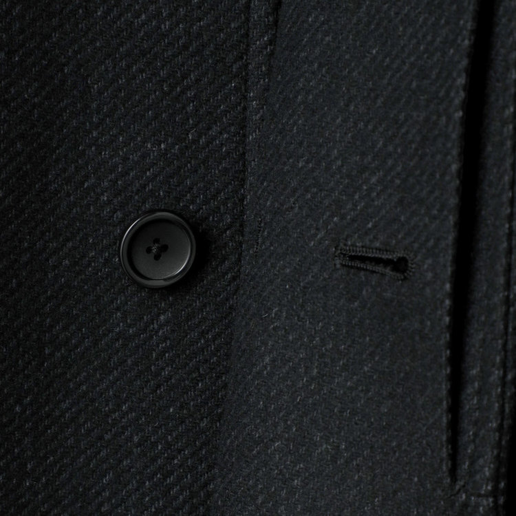 シルバーライン 【SL】ウールブレンドステンカラードロップショルダーデュアリティサイドスリットコート/ダークグレー/140S BLENDED EXTRA FINE MERINO WOOL グレー濃色