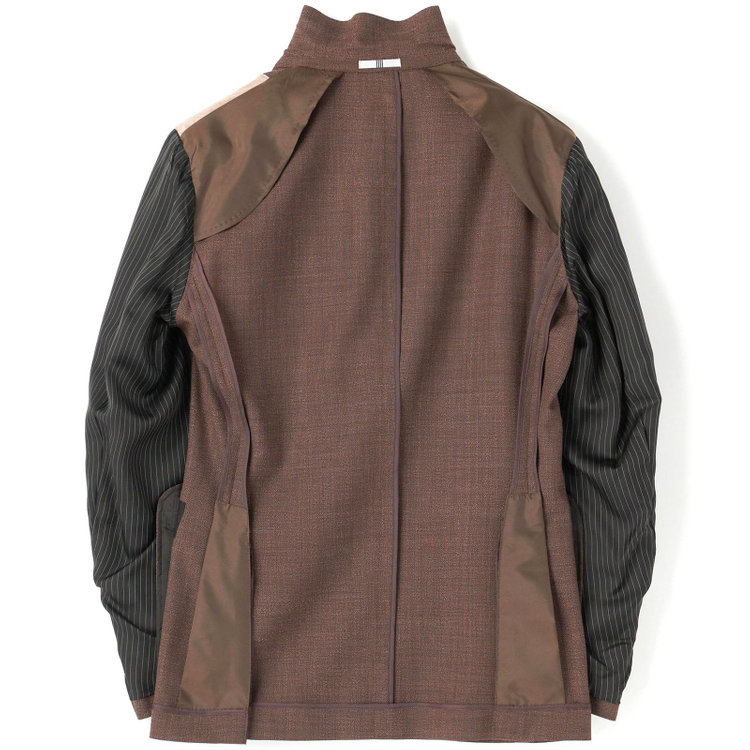 シルバーライン 【CLASSICO TAPERED】【春夏】3釦段返りシングルスーツ 2タック/ブラウン/NEW ZEALAND WOOL MIX/裾直し必要 赤濃色