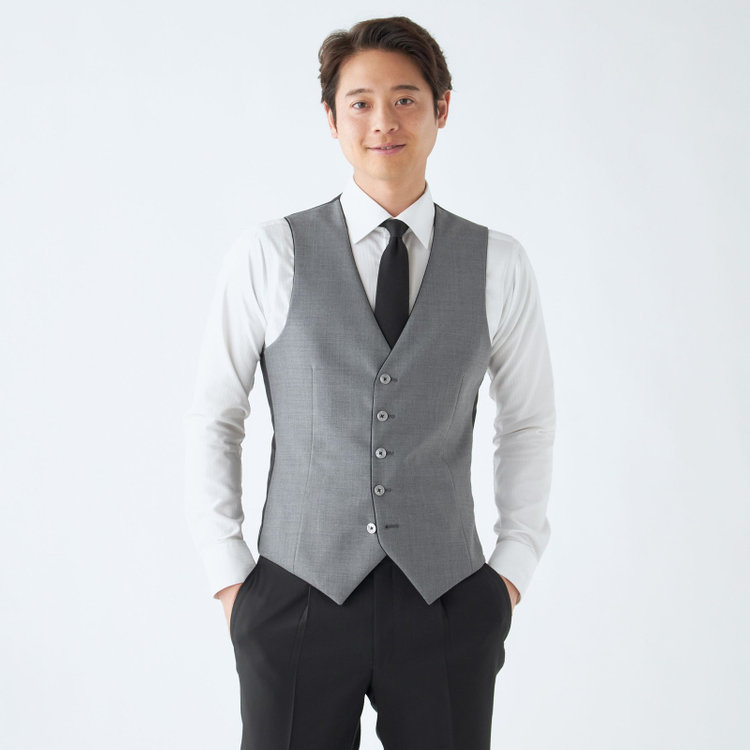 ブラックライン 【BL】【年間】リバーシブルジレ(ベスト)/ブラック×ソリッド＆グレー×ソリッド 黒