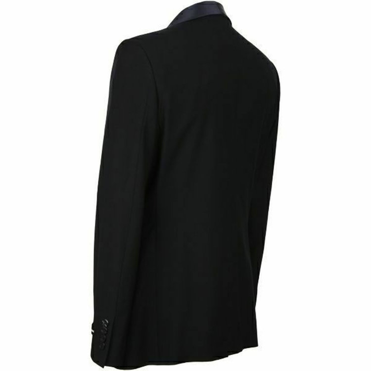 スーツセレクト 【年間】 1釦サテンショールカラーシングルスーツ 0タック/ネイビー/BISHU JAPAN FABRIC ネイビー系(紺)