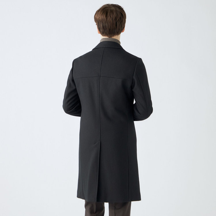 ブラックライン 【発送在庫あり】【SKINNY】ウールブレンドニットチェスターコート/ブラック/4S 黒